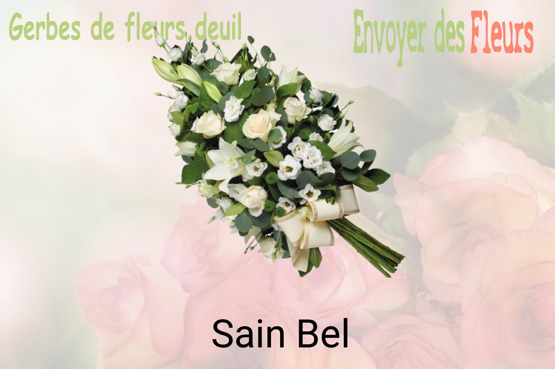 Gerbe de fleurs de deuil livrée à Sain-Bel